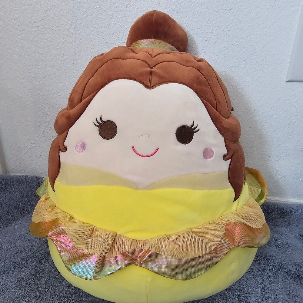 Squishmallows Disney Princess Belle Large Plush Beauty and the Beast Yellow
